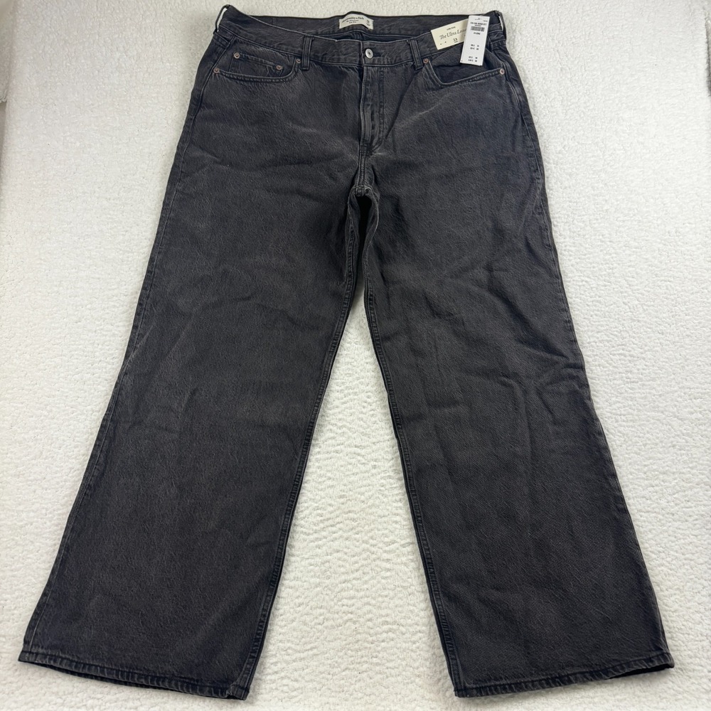 Abercrombie & Fitch Jeans Women 33 Long Black Low Rise The Ultra Loose Denim NWT